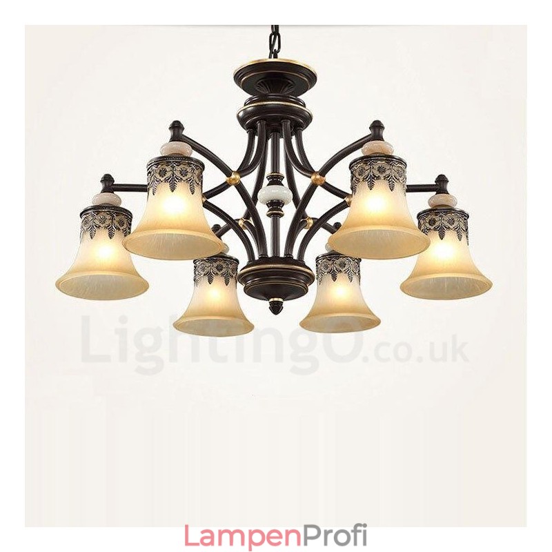 6-flammiger traditioneller klassischer integrierter Kronleuchter aus Metall