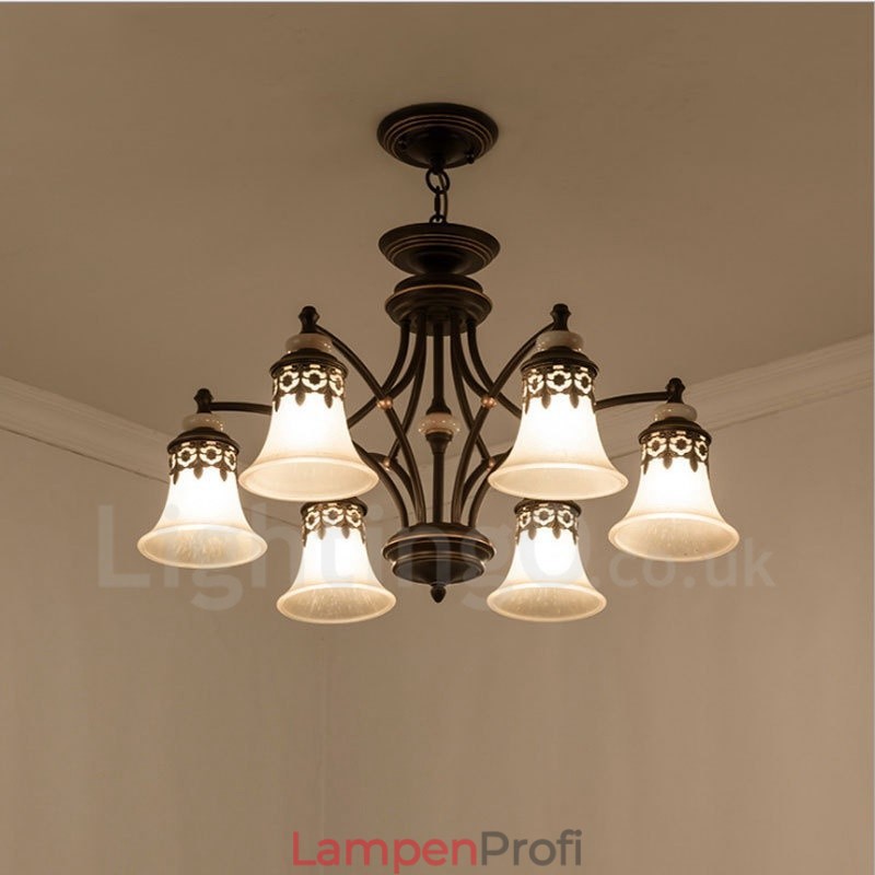 6-flammiger traditioneller klassischer integrierter Kronleuchter aus Metall