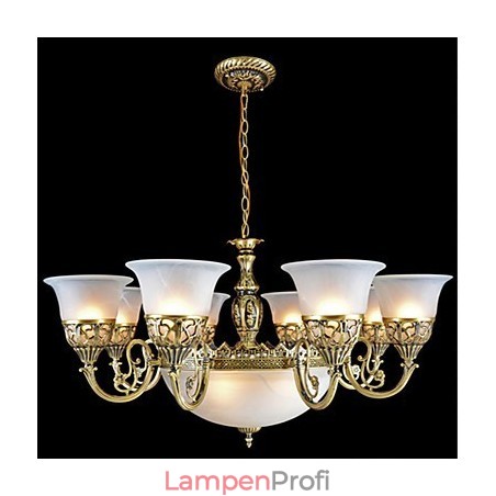 Bronze Kronleuchter Elf Lichter Moire Glas Europäischen Retro Bronze Kronleuchter Elf Lichter Moire Glas Europäischen Retro