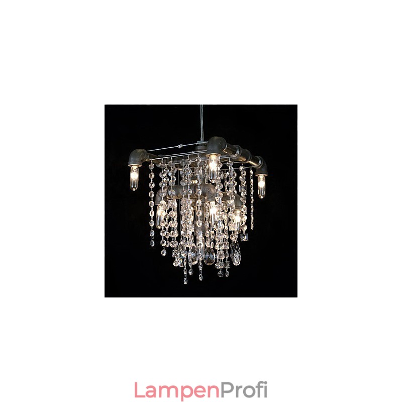 Charakteristischer Kronleuchter aus Kristallglas mit 9 Lichtern im nordamerikanischen Stil im Rohrdesign