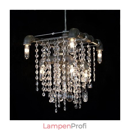 Charakteristischer Kronleuchter aus Kristallglas mit 9 Lichtern im nordamerikanischen Stil im Rohrdesign