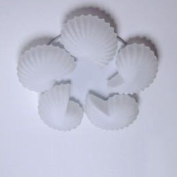 Conch 5-flammiger traditioneller klassischer integrierter Kronleuchter mit Glasschirm
