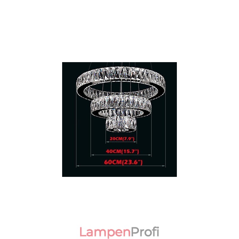 Kristall Pendelleuchte Moderne Beleuchtung Drei Ringe D204060 K9 Große Kristall Deckenleuchten