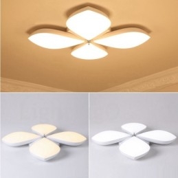 4-flammige, moderne, integrierte Deckenleuchte aus Metall