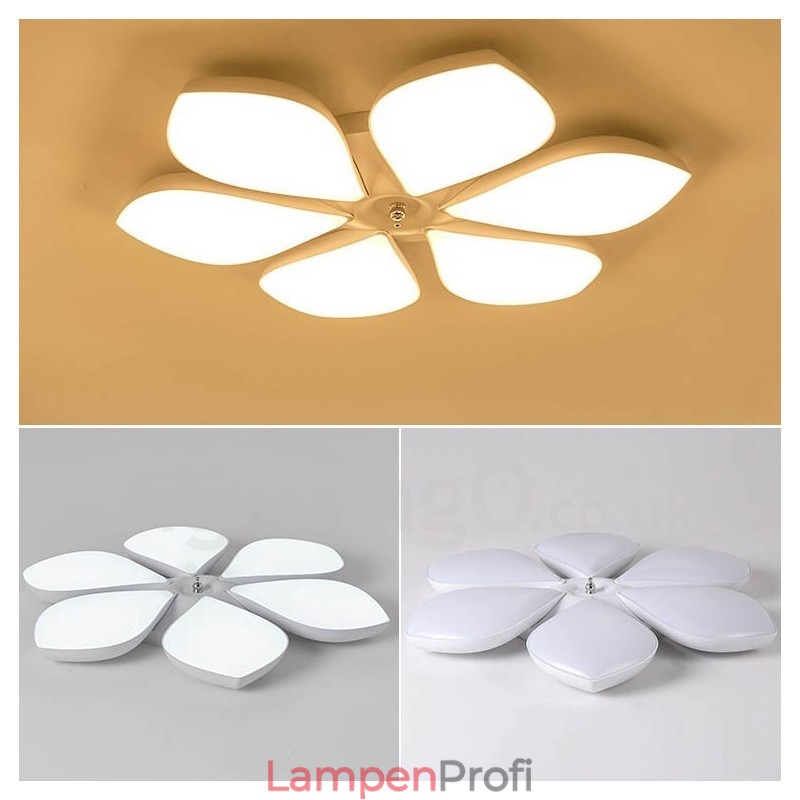 6-flammige, moderne, integrierte Deckenleuchte aus Metall