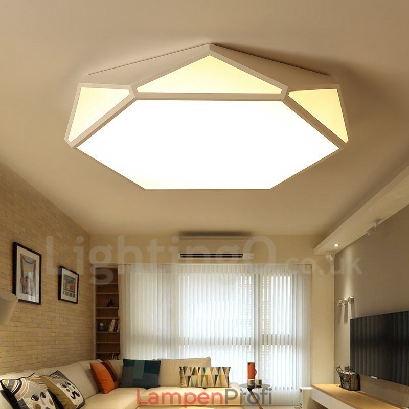 Moderne, zeitgenössische, integrierte Deckenleuchte aus Metall