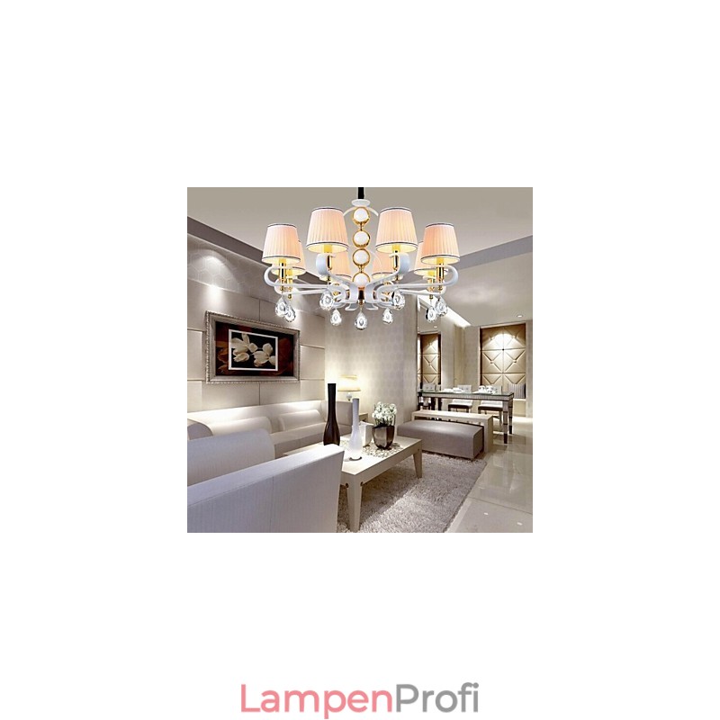 Stoff-Kronleuchter 8 Lichter Moderne minimalistische hochwertige Lampe