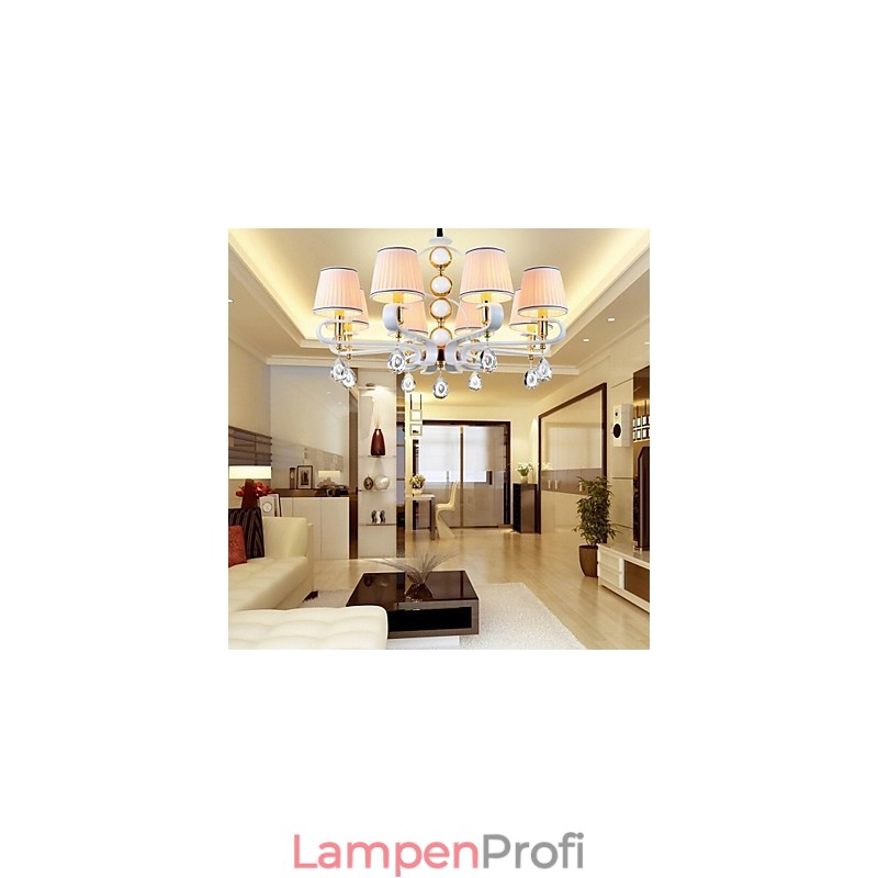 Stoff-Kronleuchter 8 Lichter Moderne minimalistische hochwertige Lampe