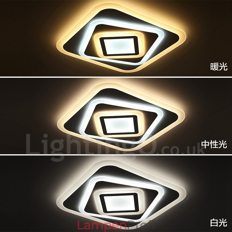 Moderne, zeitgenössische, integrierte Deckenleuchte aus Metall