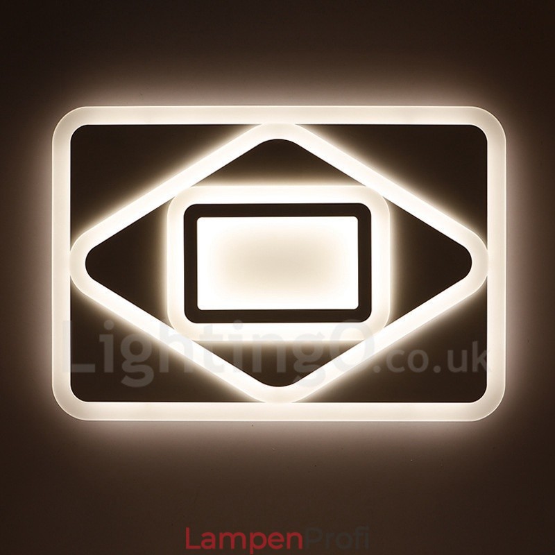 Moderne, zeitgenössische, integrierte Deckenleuchte aus Metall