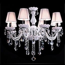 6 Lichter Luxus Kristall Kronleuchter Weiß Farbe K9 Kristall Kronleuchter