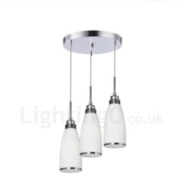 3-flammige, moderne, integrierte Pendelleuchte aus Metall