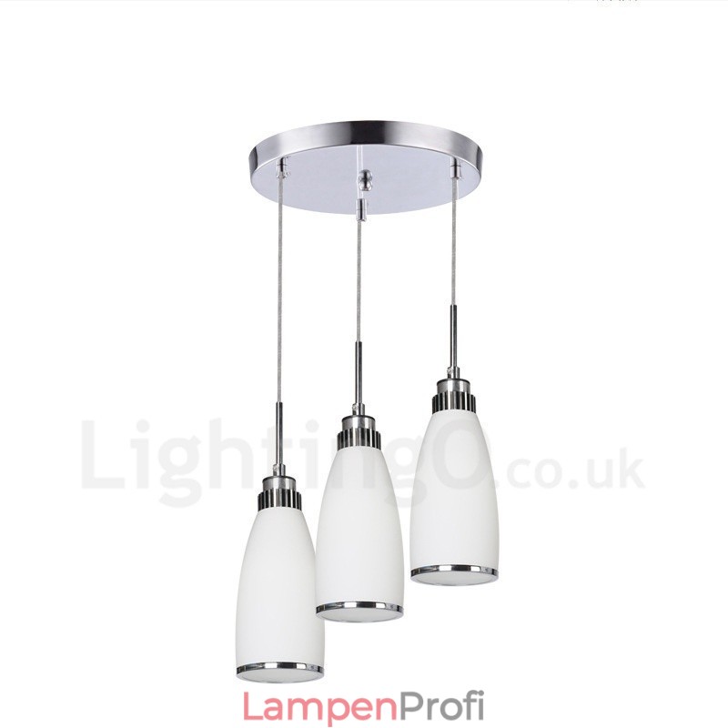 3-flammige, moderne, integrierte Pendelleuchte aus Metall