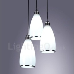 3-flammige, moderne, integrierte Pendelleuchte aus Metall