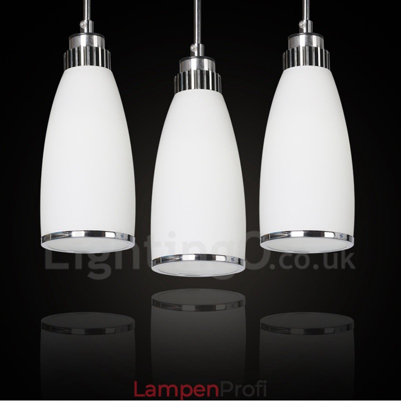 3-flammige, moderne, integrierte Pendelleuchte aus Metall