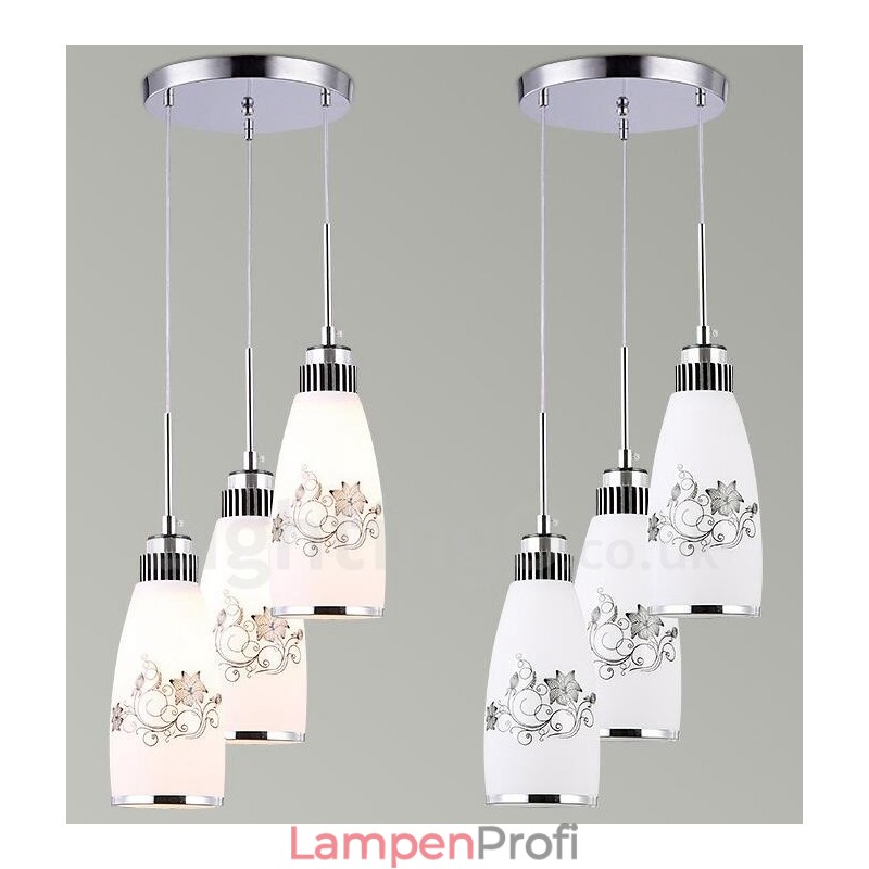 3-flammige, moderne, integrierte Pendelleuchte aus Metall
