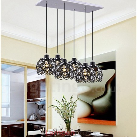 Integrierte Pendelleuchte „Rustic Lodge“ mit 6 Lichtern Integrierte Pendelleuchte „Rustic Lodge“ mit 6 Lichtern