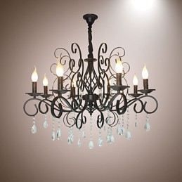 8 Kopf der europäischen Stil Kristall Lampe Metall Kronleuchter Beleuchtung