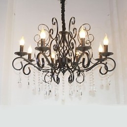 8 Kopf der europäischen Stil Kristall Lampe Metall Kronleuchter Beleuchtung