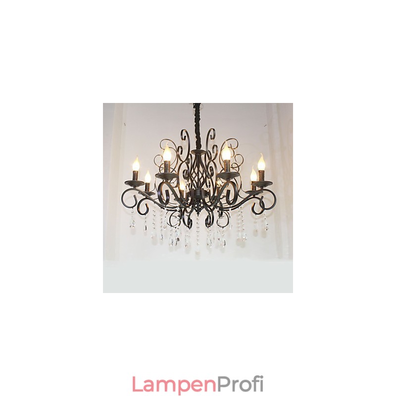 8 Kopf der europäischen Stil Kristall Lampe Metall Kronleuchter Beleuchtung