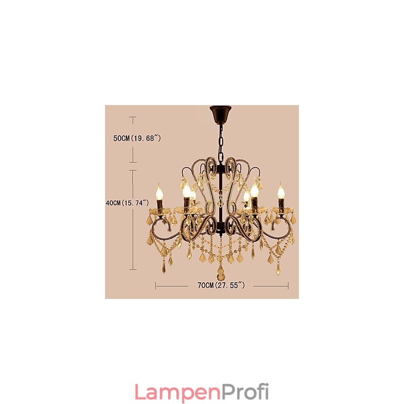 6 Lichter Kristall Kronleuchter Modern Zeitgenössisch Traditionell Klassisch Rustikal Lodge Vintage Retro