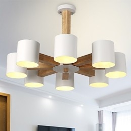 Kronleuchter mit 8 Lichtern, modern, zeitgenössisch, traditionell, klassisch, Vintage, Landhausstil, Holz-Funktion für Holz
