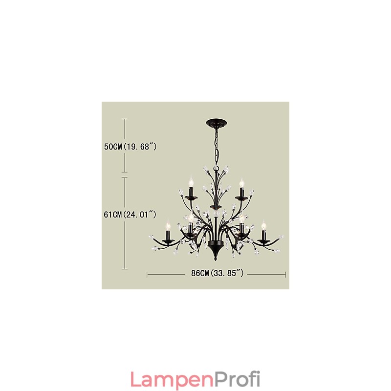9 Lichter Kristall Kronleuchter Modern Zeitgenössisch Traditionell Klassisch Vintage Retro Country Malerei Feature