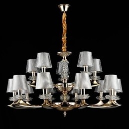 Pendelleuchte aus Zinklegierung für Kristall, Mini-Stil, Metall, für den Innenbereich, Geschäfte, 15 Glühbirnen