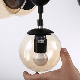 Vier Licht Post Moderne Europa Stil Modo Metall Glas Pendelleuchte die Foyer Schmücken Industrielle Kronleuchter Lampe