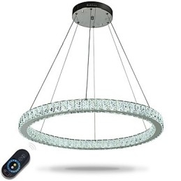 Dimmbare Ring Deckenpendelleuchte Moderne Kronleuchterbeleuchtung Innenleuchte mit Fernbedienung