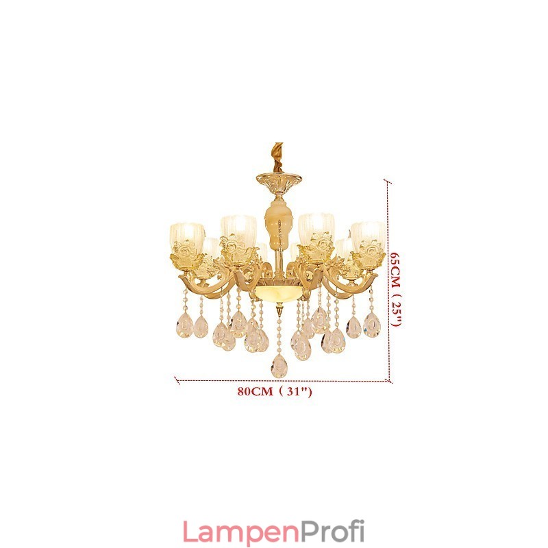 Kronleuchter aus Zinklegierung und Kristall im europäischen Stil