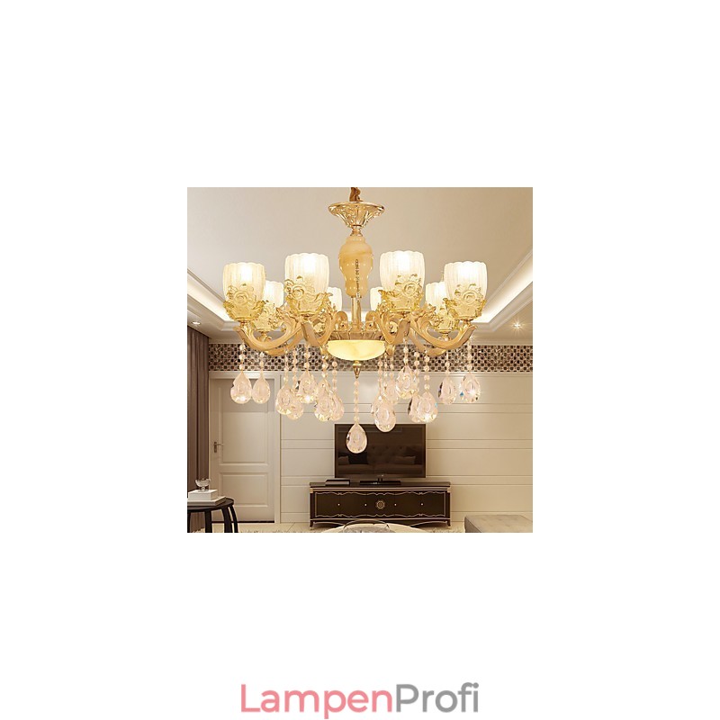 Kronleuchter aus Zinklegierung und Kristall im europäischen Stil