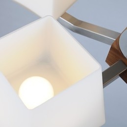 Modernes, zeitgenössisches galvanisiertes Merkmal für Kronleuchter aus Holz und Bambus
