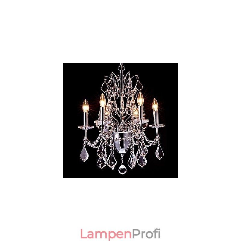 Modernes, zeitgenössisches, traditionelles, klassisches Landhaus-Chrom-Element für Kristall-Metall-Kronleuchter