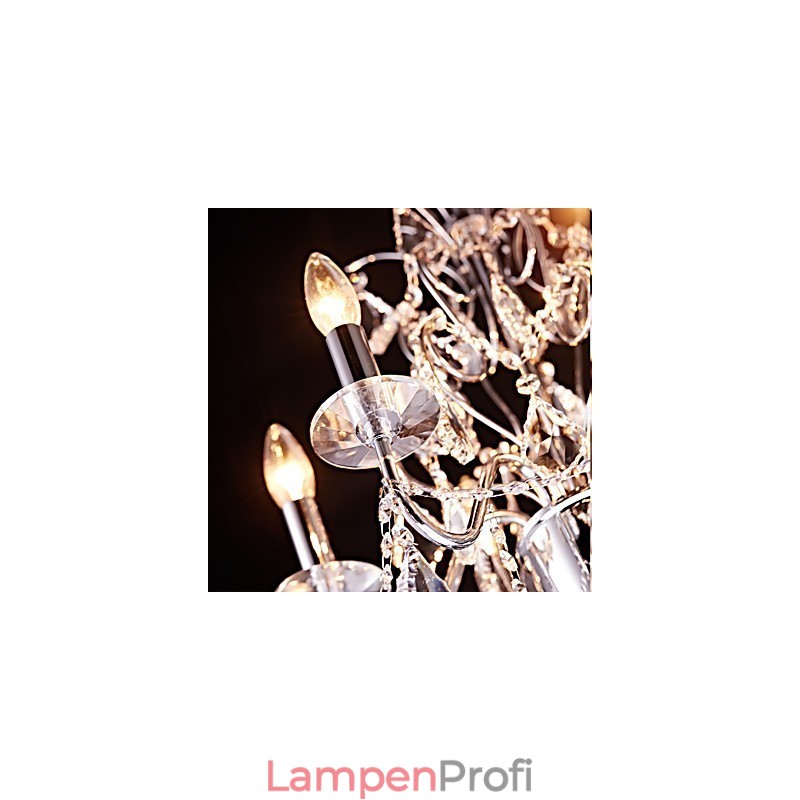 Modernes, zeitgenössisches, traditionelles, klassisches Landhaus-Chrom-Element für Kristall-Metall-Kronleuchter