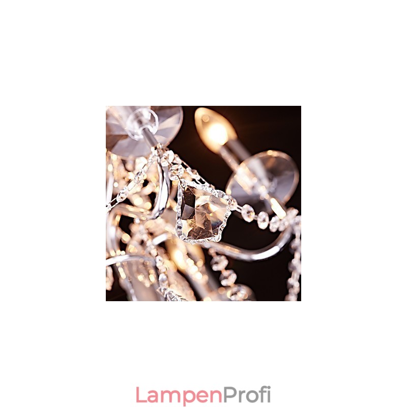 Modernes, zeitgenössisches, traditionelles, klassisches Landhaus-Chrom-Element für Kristall-Metall-Kronleuchter