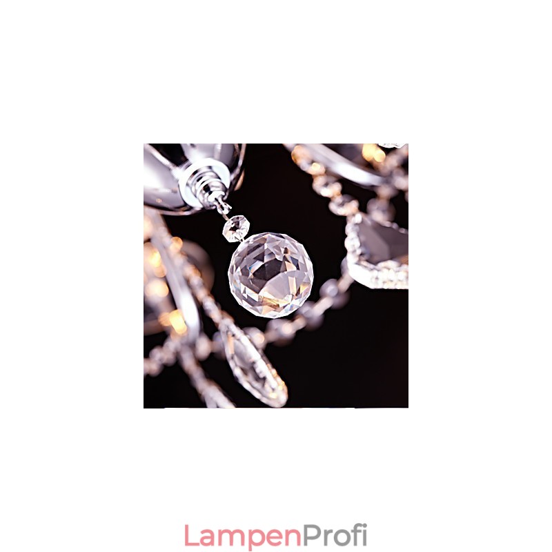 Modernes, zeitgenössisches, traditionelles, klassisches Landhaus-Chrom-Element für Kristall-Metall-Kronleuchter