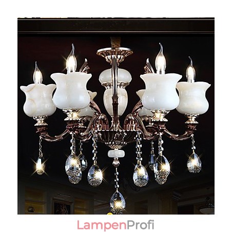 Jade Zinklegierung Pendelleuchte 6 Licht Kronleuchter Jade Zinklegierung Pendelleuchte 6 Licht Kronleuchter