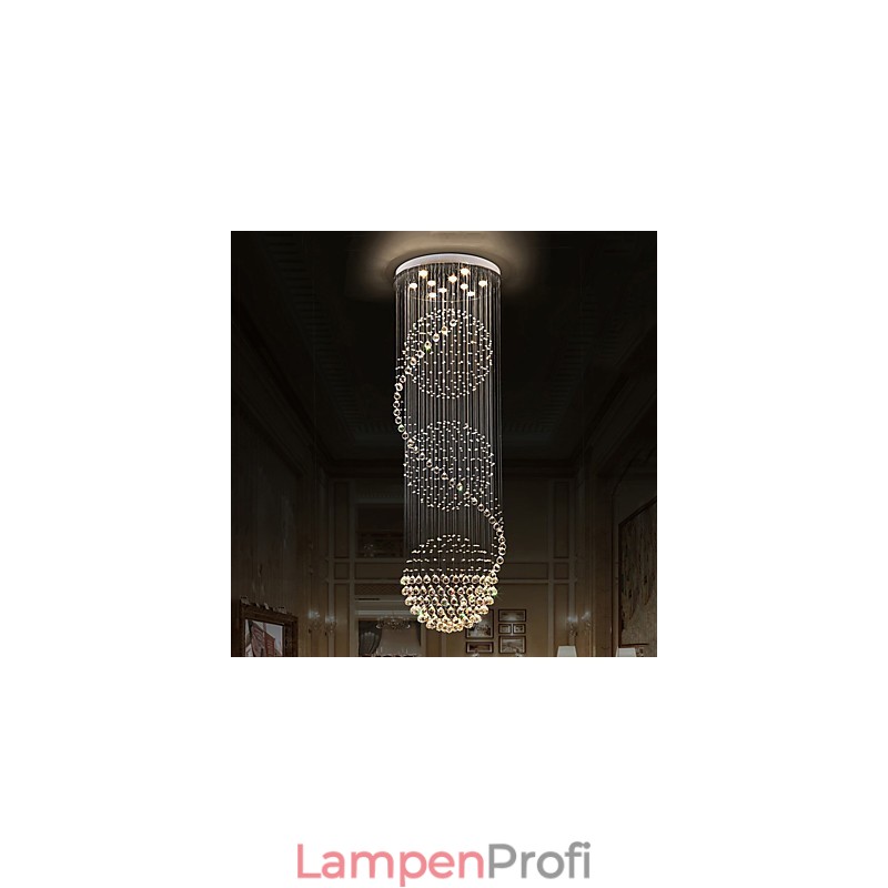 10 Lichter, 2,5 Meter Länge, langer Tropfen, Regentropfen, Teardrop, moderner Kristall-Deckenleuchter, Pendelleuchte für den Innenbereich