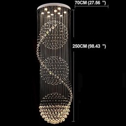 10 Lichter, 2,5 Meter Länge, langer Tropfen, Regentropfen, Teardrop, moderner Kristall-Deckenleuchter, Pendelleuchte für den Innenbereich