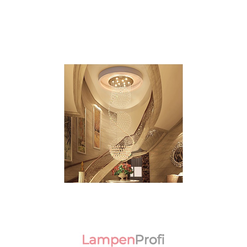 10 Lichter, 2,5 Meter Länge, langer Tropfen, Regentropfen, Teardrop, moderner Kristall-Deckenleuchter, Pendelleuchte für den Innenbereich