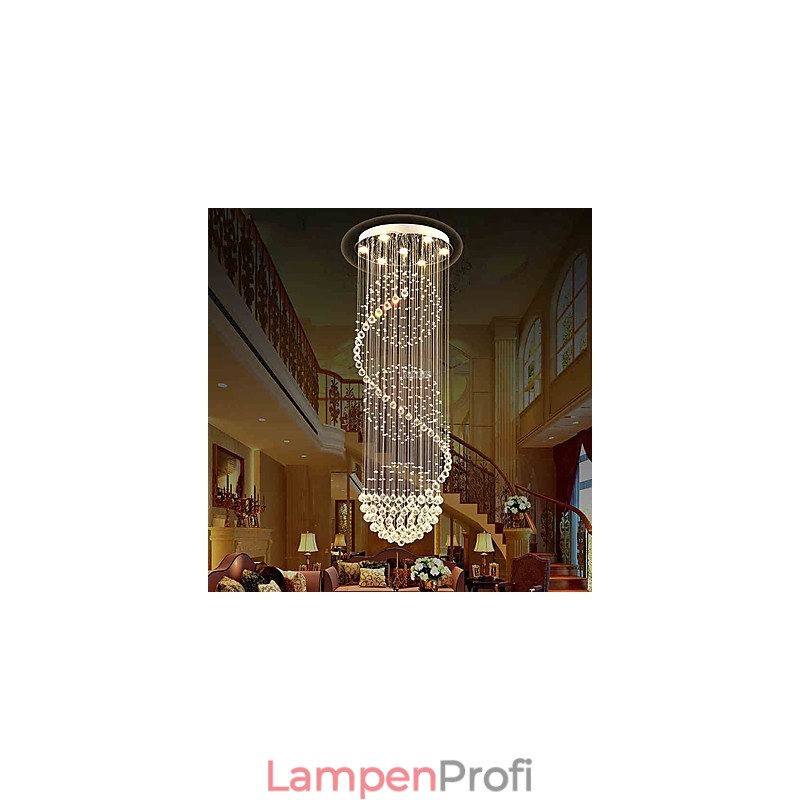 10 Lichter, 2,5 Meter Länge, langer Tropfen, Regentropfen, Teardrop, moderner Kristall-Deckenleuchter, Pendelleuchte für den Innenbereich