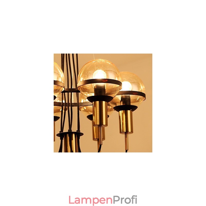 Personalisierter Kronleuchter mit 6 Lichtern und Glasschirm