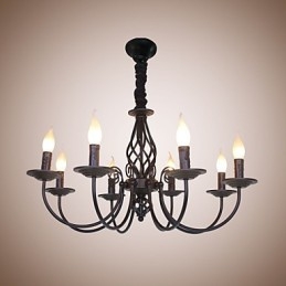 Europäische einfache Eisenlampe Kerzenlampe 8 Kronleuchter