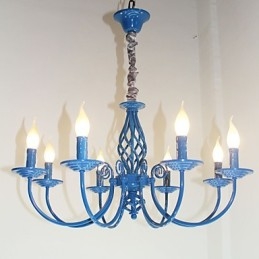Europäische einfache Eisenlampe Kerzenlampe 8 Kronleuchter