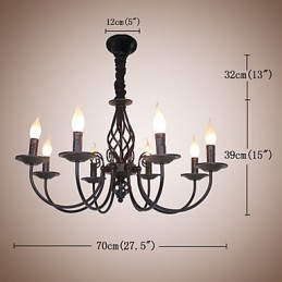 Europäische einfache Eisenlampe Kerzenlampe 8 Kronleuchter