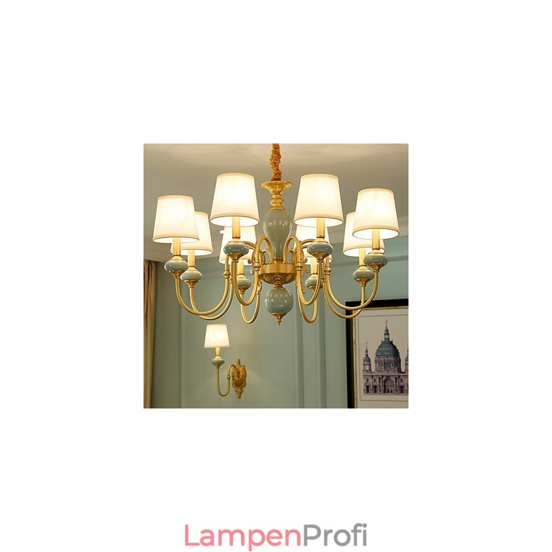 Kronleuchter, traditionell, klassisch, Landhausstil, Messing, für Mini-Stil, Metall, 8 Glühbirnen