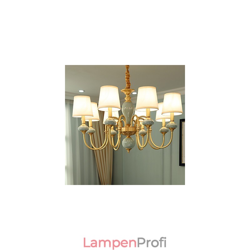 Kronleuchter, traditionell, klassisch, Landhausstil, Messing, für Mini-Stil, Metall, 8 Glühbirnen