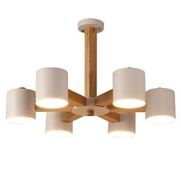 Kronleuchter mit 6 Lichtern, modern, zeitgenössisch, traditionell, klassisch, Vintage, Landhausstil, Holz-Funktion für Holz