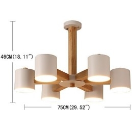 Kronleuchter mit 6 Lichtern, modern, zeitgenössisch, traditionell, klassisch, Vintage, Landhausstil, Holz-Funktion für Holz